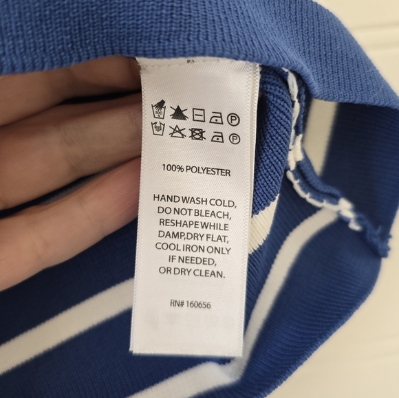 Happily Grey Blue White Stripe Top Medium - Picture 4 of 4